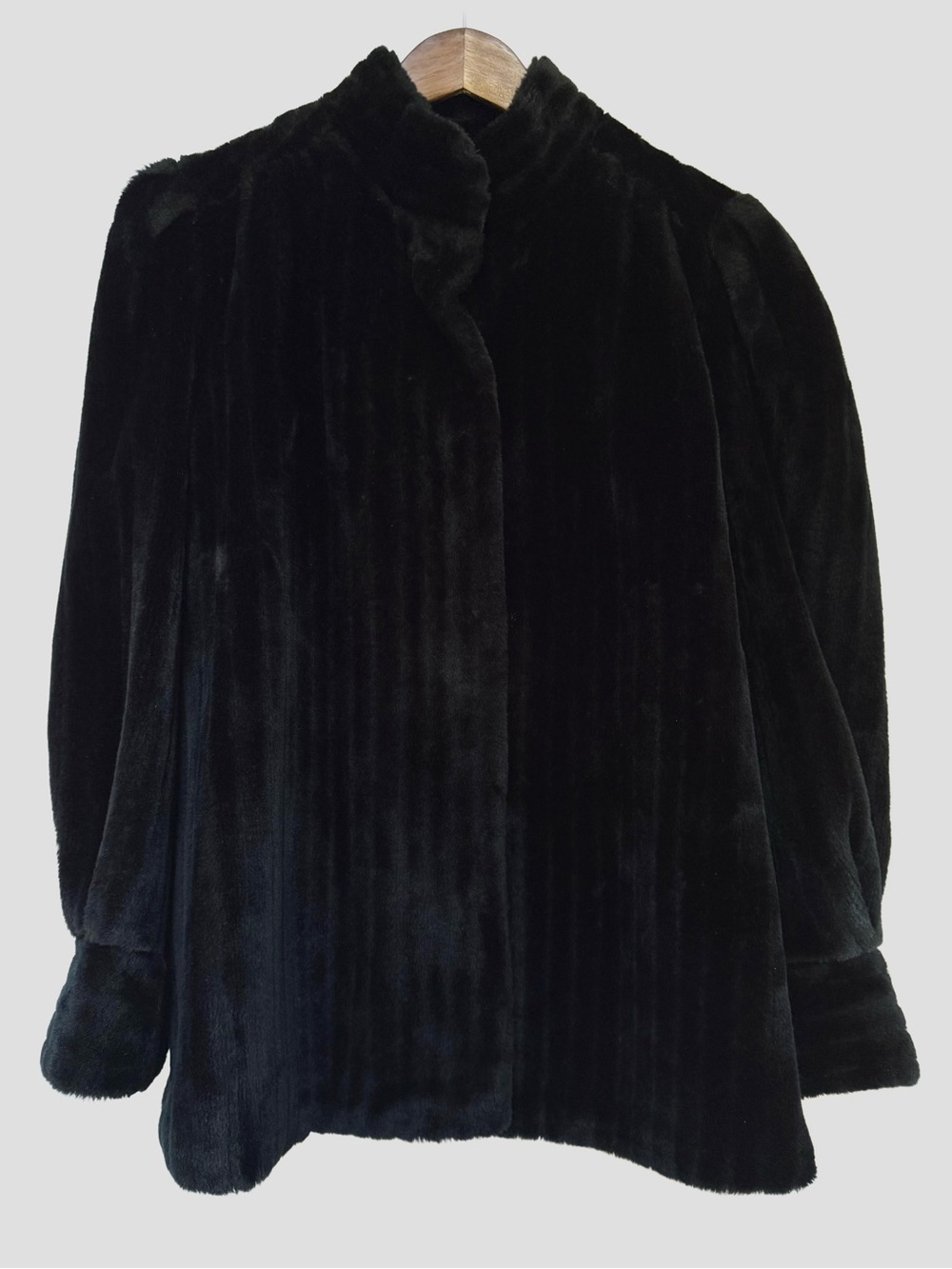 Vintage Black Faux Fur Jacket